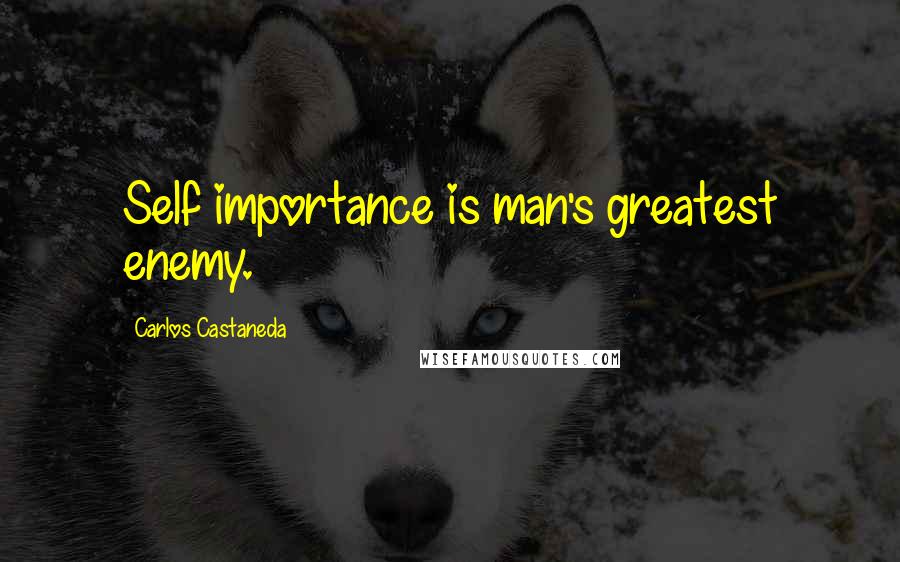 Carlos Castaneda Quotes: Self importance is man's greatest enemy.
