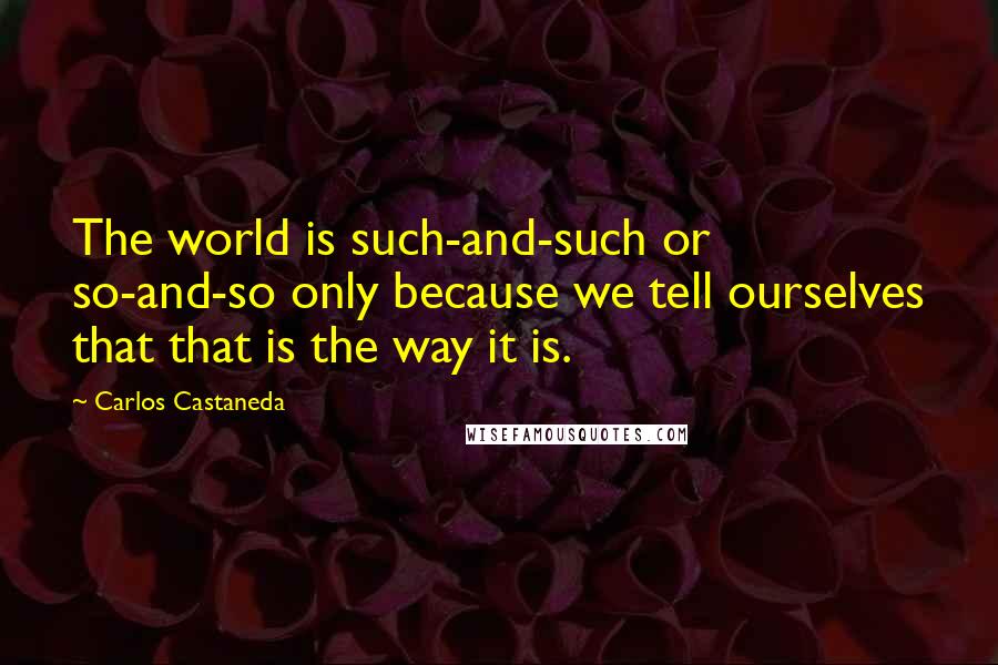 Carlos Castaneda Quotes: The world is such-and-such or so-and-so only because we tell ourselves that that is the way it is.