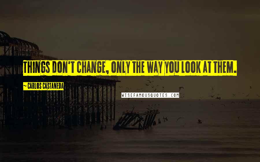 Carlos Castaneda Quotes: Things don't change, only the way you look at them.