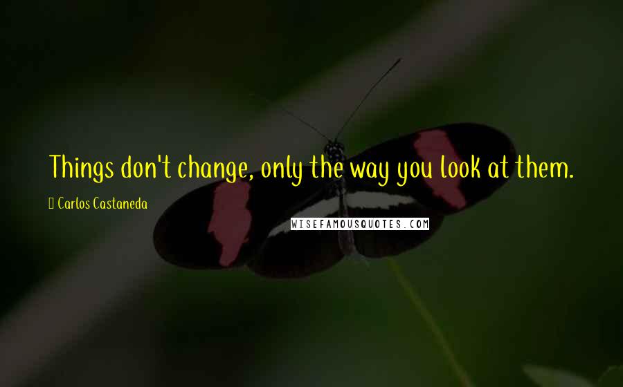 Carlos Castaneda Quotes: Things don't change, only the way you look at them.