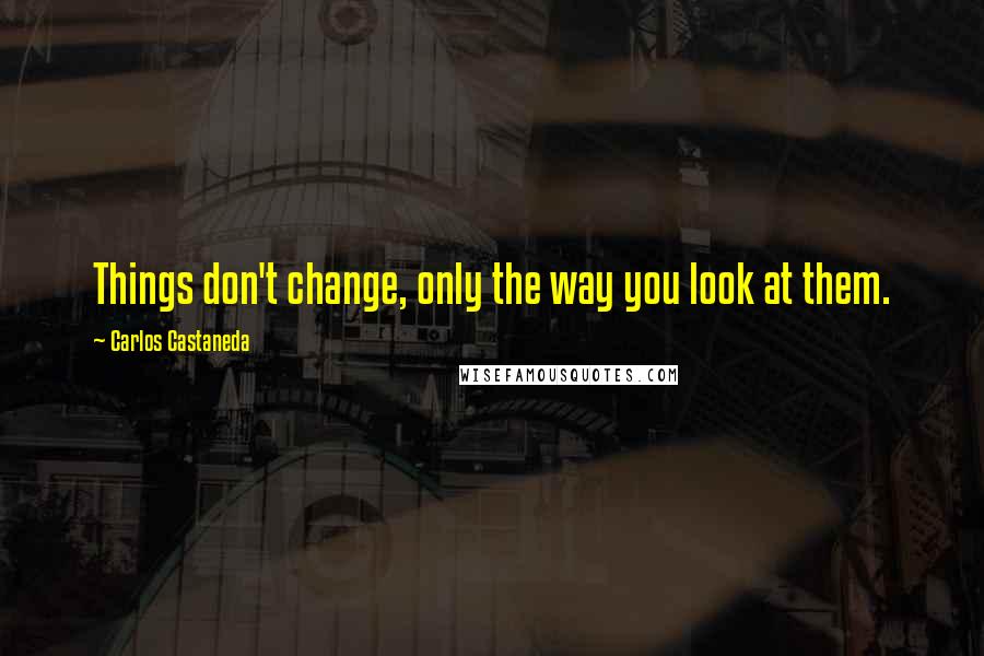 Carlos Castaneda Quotes: Things don't change, only the way you look at them.