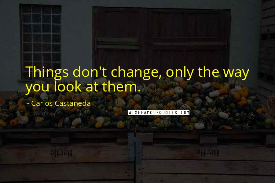 Carlos Castaneda Quotes: Things don't change, only the way you look at them.