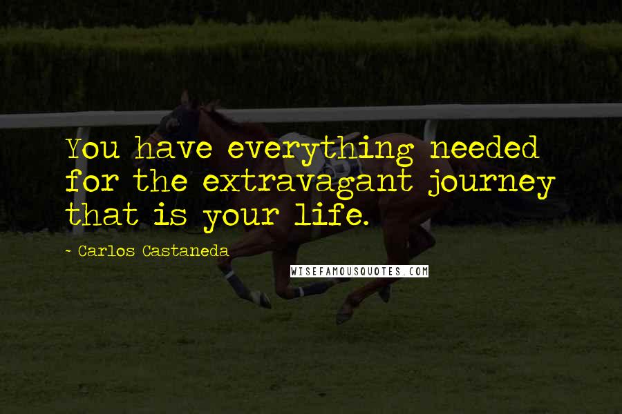 Carlos Castaneda Quotes: You have everything needed for the extravagant journey that is your life.