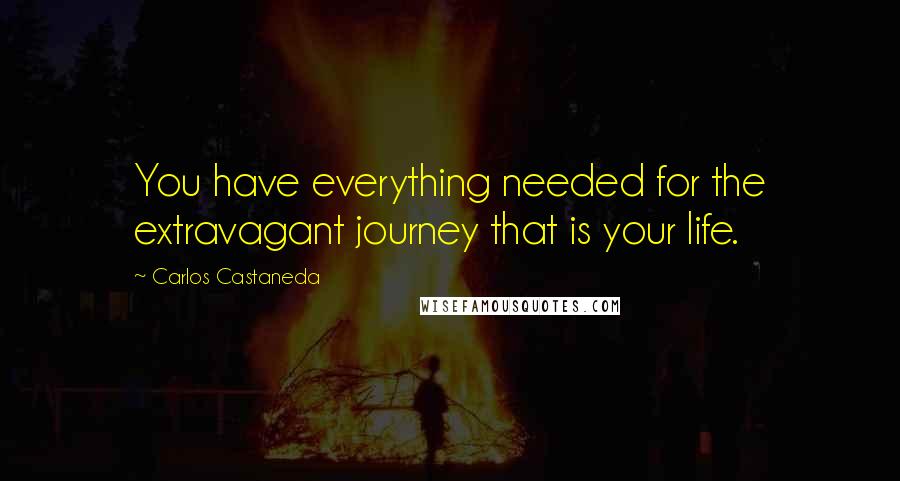 Carlos Castaneda Quotes: You have everything needed for the extravagant journey that is your life.