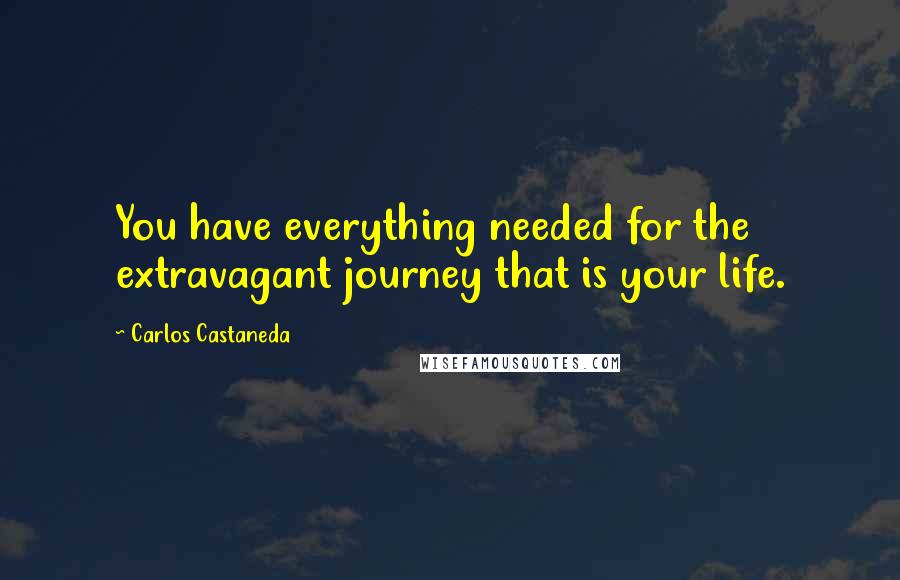 Carlos Castaneda Quotes: You have everything needed for the extravagant journey that is your life.