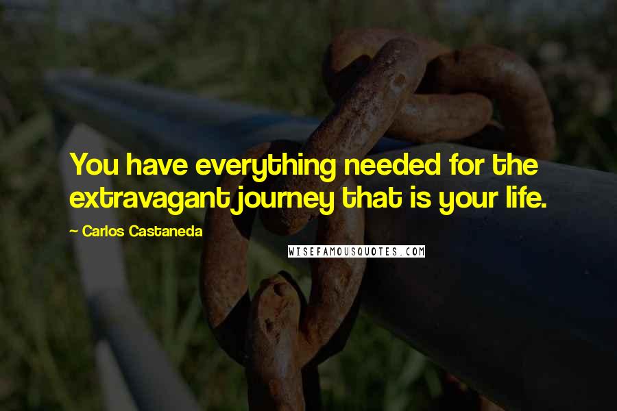 Carlos Castaneda Quotes: You have everything needed for the extravagant journey that is your life.