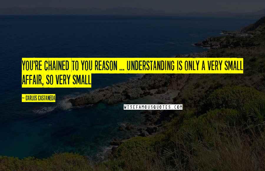 Carlos Castaneda Quotes: You're chained to you reason ... Understanding is only a very small affair, so very small