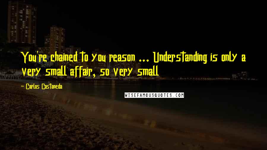 Carlos Castaneda Quotes: You're chained to you reason ... Understanding is only a very small affair, so very small