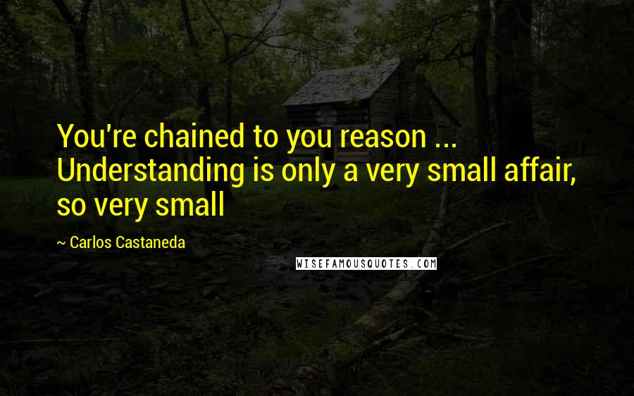 Carlos Castaneda Quotes: You're chained to you reason ... Understanding is only a very small affair, so very small