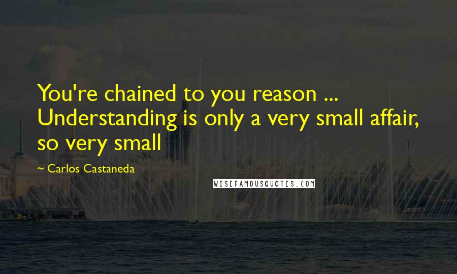 Carlos Castaneda Quotes: You're chained to you reason ... Understanding is only a very small affair, so very small