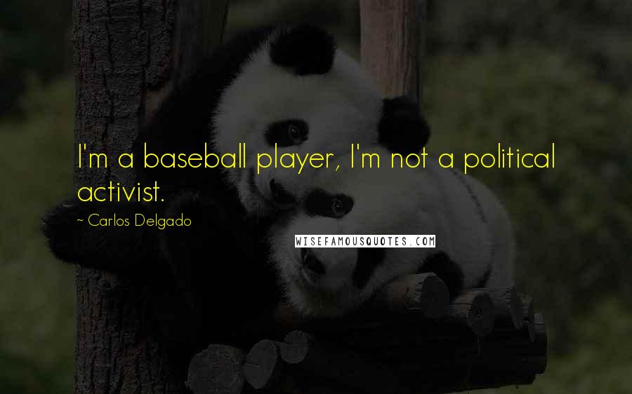 Carlos Delgado Quotes: I'm a baseball player, I'm not a political activist.