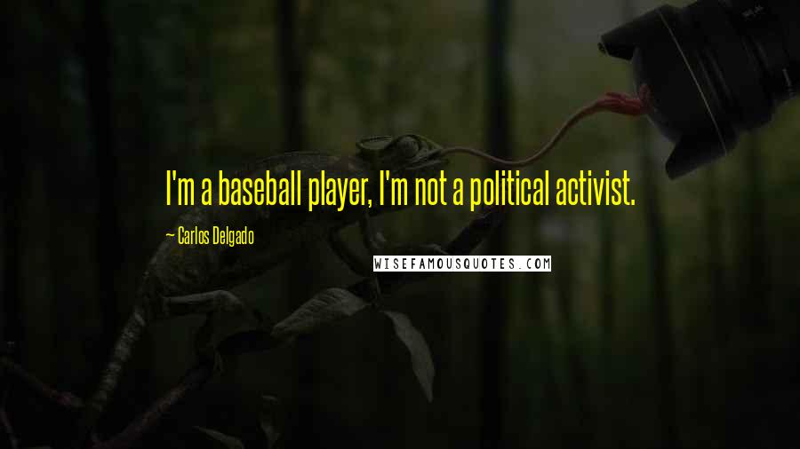 Carlos Delgado Quotes: I'm a baseball player, I'm not a political activist.