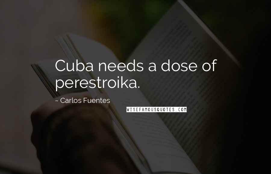Carlos Fuentes Quotes: Cuba needs a dose of perestroika.