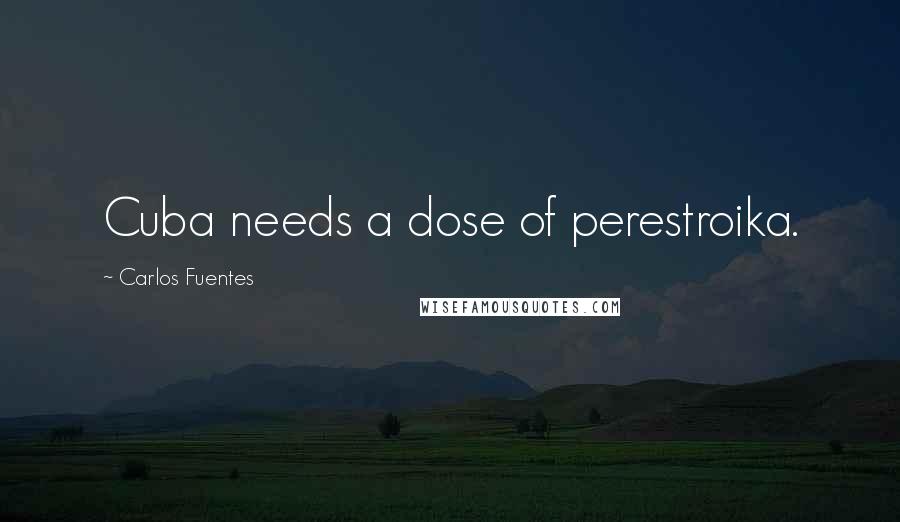 Carlos Fuentes Quotes: Cuba needs a dose of perestroika.