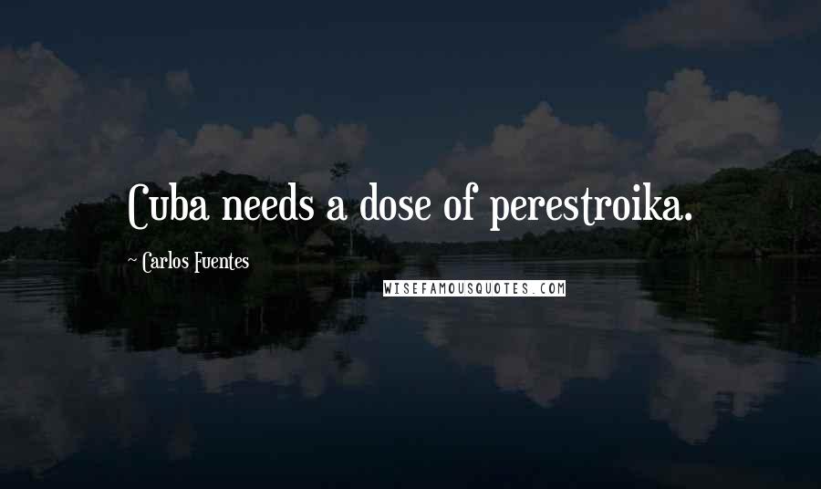 Carlos Fuentes Quotes: Cuba needs a dose of perestroika.