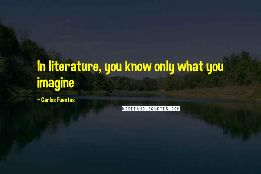 Carlos Fuentes Quotes: In literature, you know only what you imagine