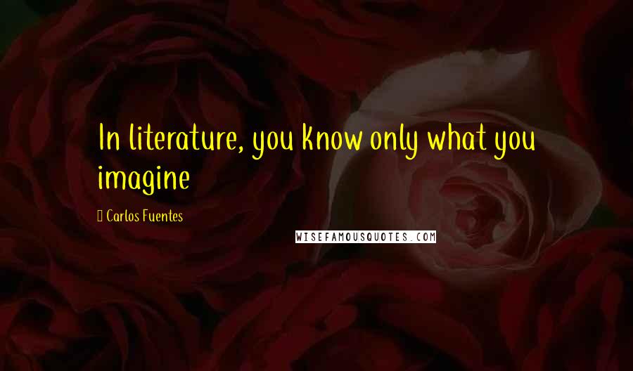 Carlos Fuentes Quotes: In literature, you know only what you imagine