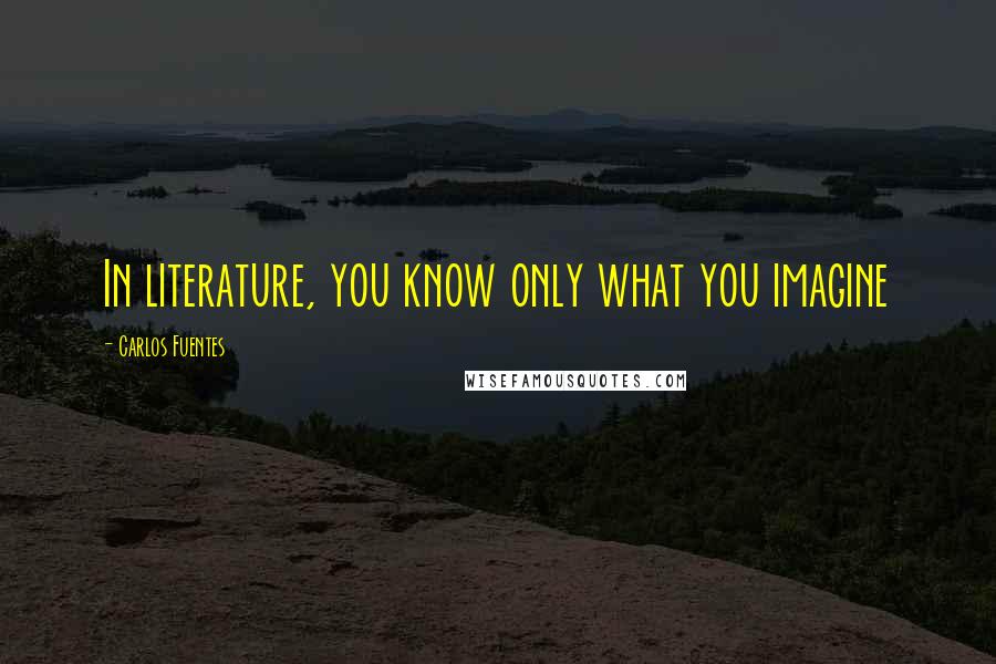 Carlos Fuentes Quotes: In literature, you know only what you imagine