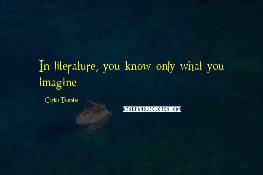 Carlos Fuentes Quotes: In literature, you know only what you imagine