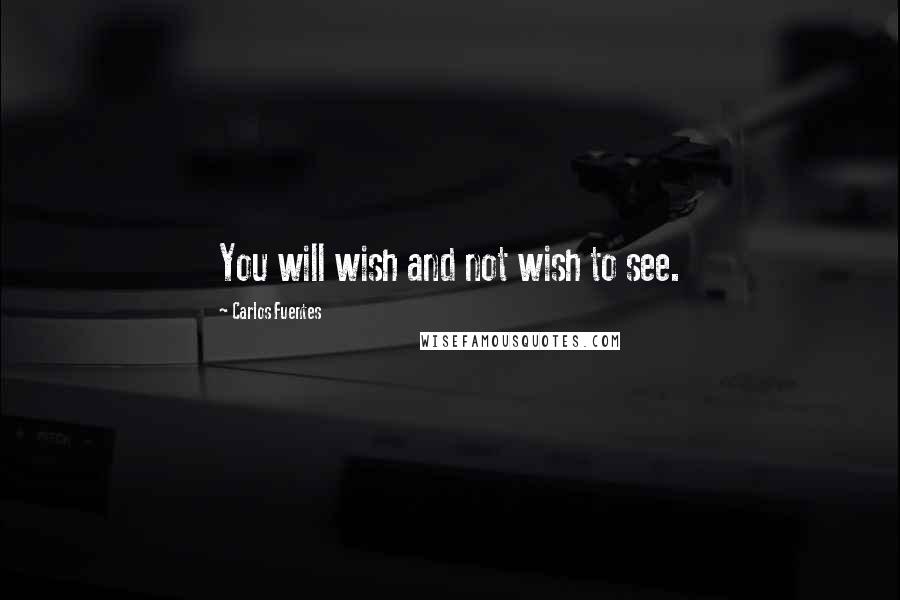 Carlos Fuentes Quotes: You will wish and not wish to see.