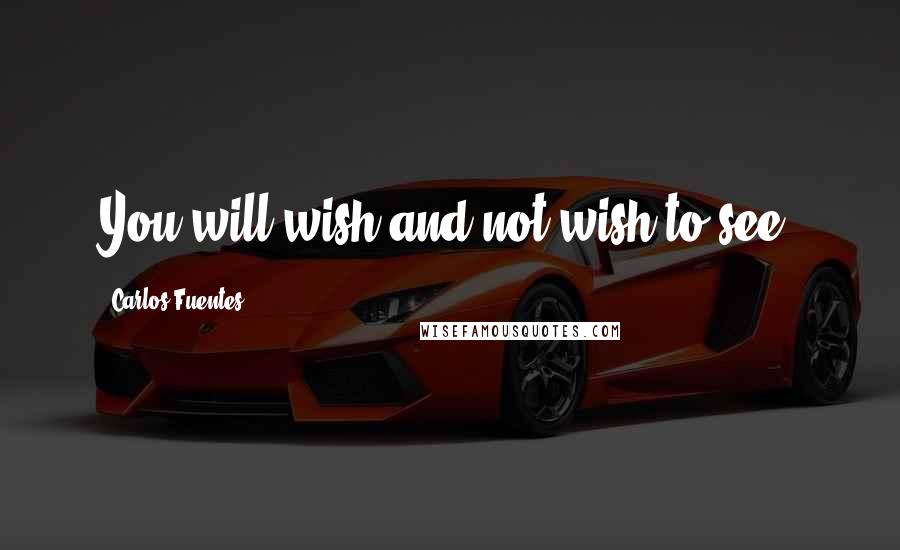 Carlos Fuentes Quotes: You will wish and not wish to see.