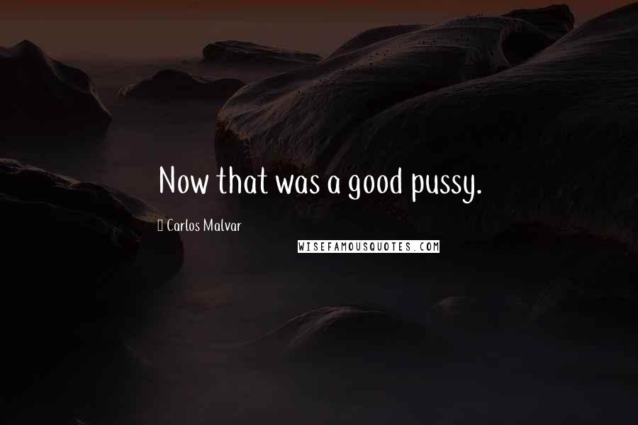 Carlos Malvar Quotes: Now that was a good pussy.