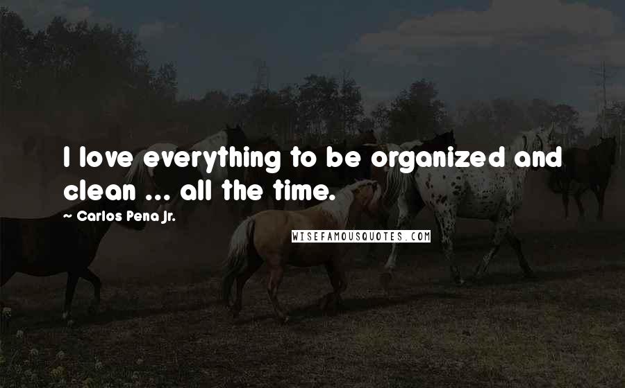 Carlos Pena Jr. Quotes: I love everything to be organized and clean ... all the time.