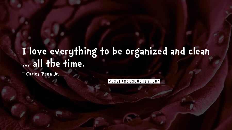 Carlos Pena Jr. Quotes: I love everything to be organized and clean ... all the time.