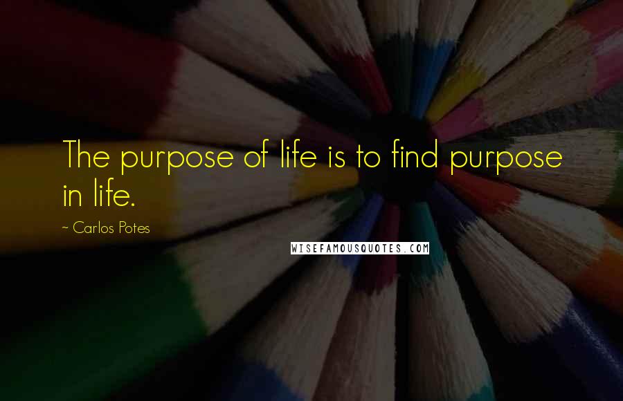 Carlos Potes Quotes: The purpose of life is to find purpose in life.