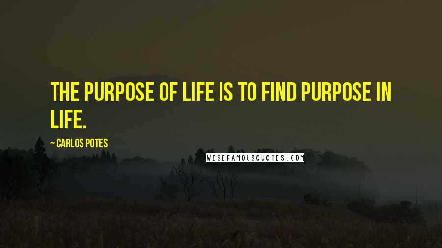 Carlos Potes Quotes: The purpose of life is to find purpose in life.