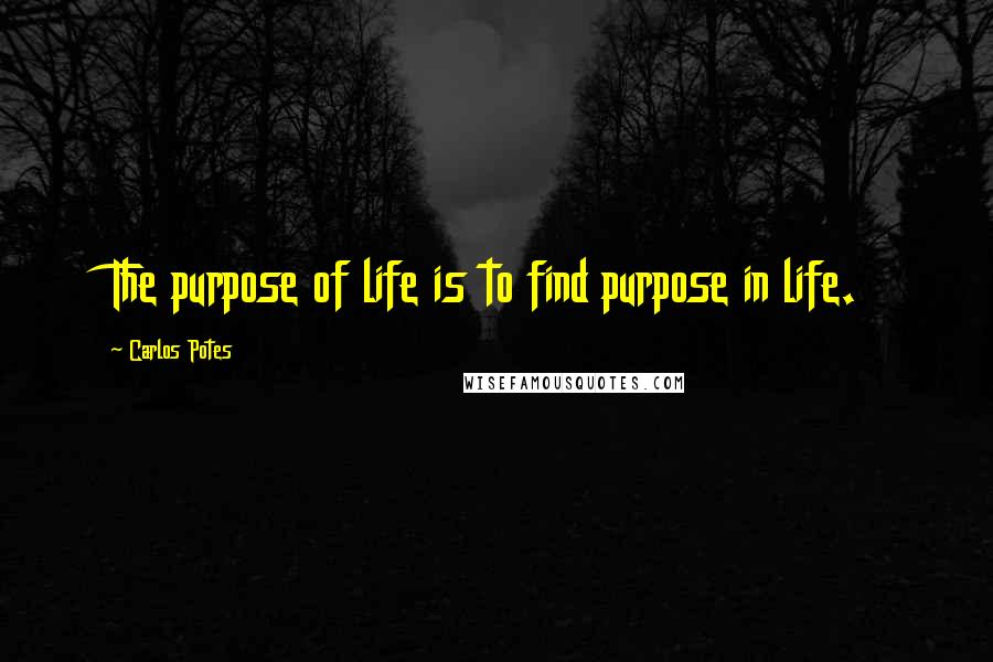 Carlos Potes Quotes: The purpose of life is to find purpose in life.