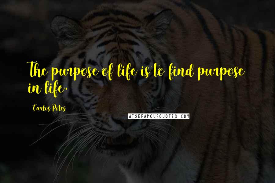 Carlos Potes Quotes: The purpose of life is to find purpose in life.