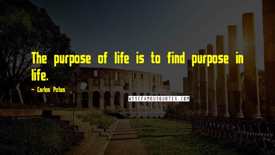 Carlos Potes Quotes: The purpose of life is to find purpose in life.