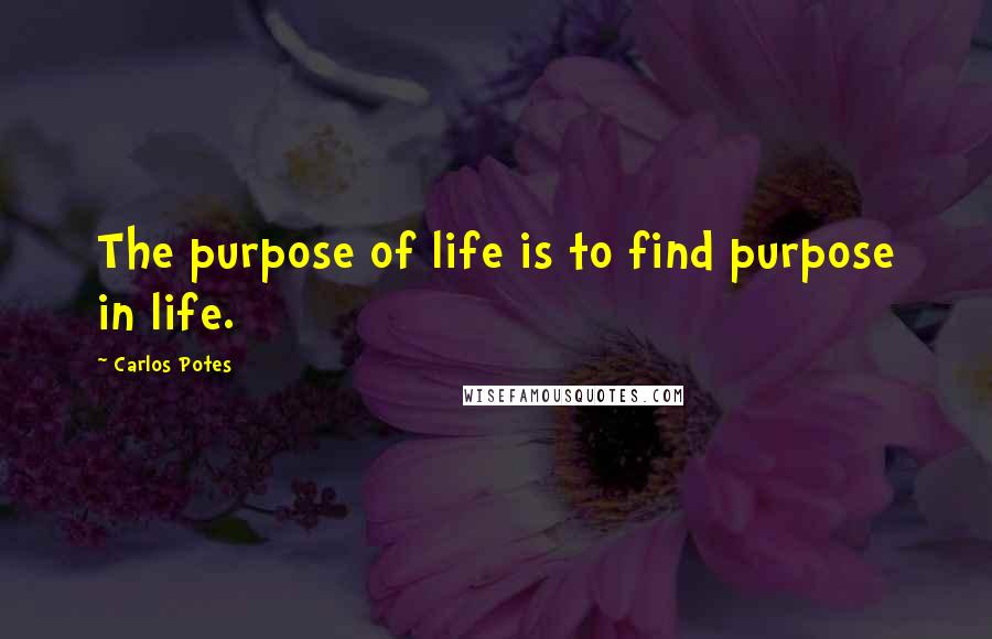 Carlos Potes Quotes: The purpose of life is to find purpose in life.