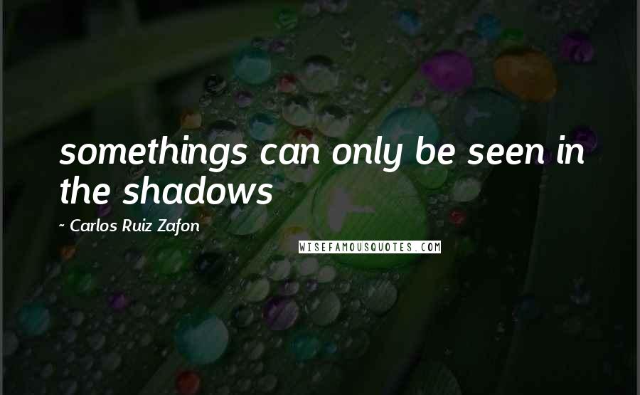 Carlos Ruiz Zafon Quotes: somethings can only be seen in the shadows