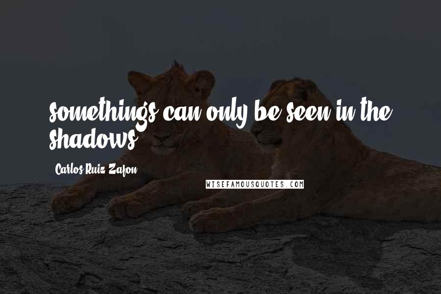 Carlos Ruiz Zafon Quotes: somethings can only be seen in the shadows