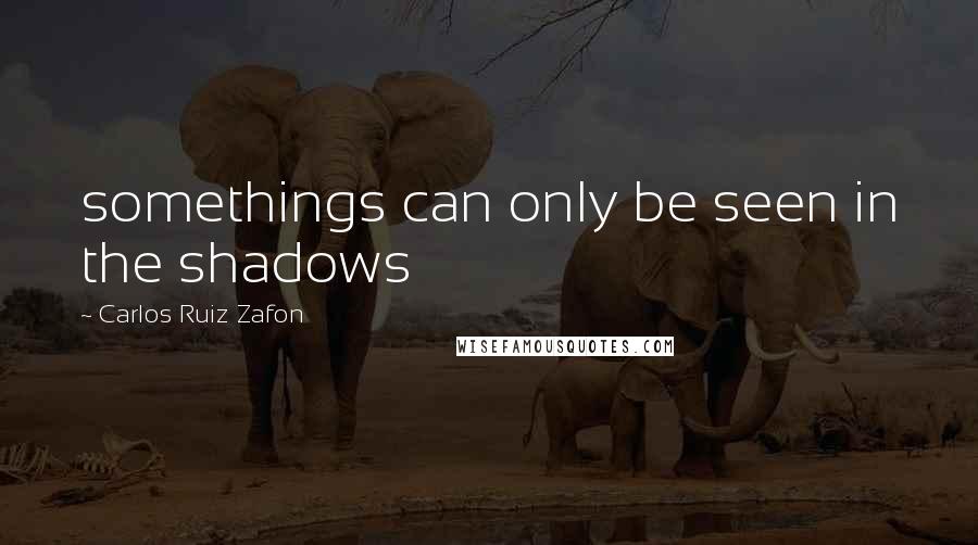 Carlos Ruiz Zafon Quotes: somethings can only be seen in the shadows