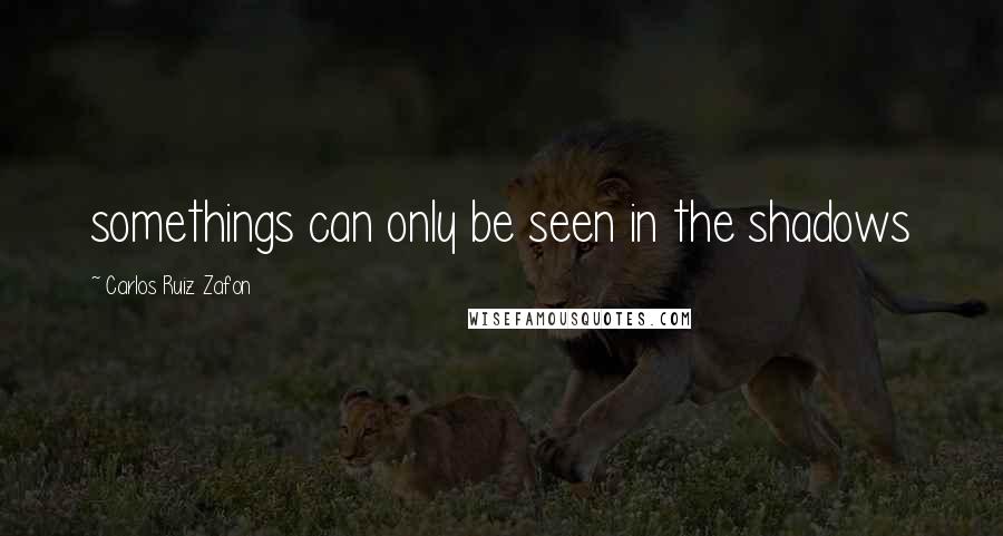 Carlos Ruiz Zafon Quotes: somethings can only be seen in the shadows