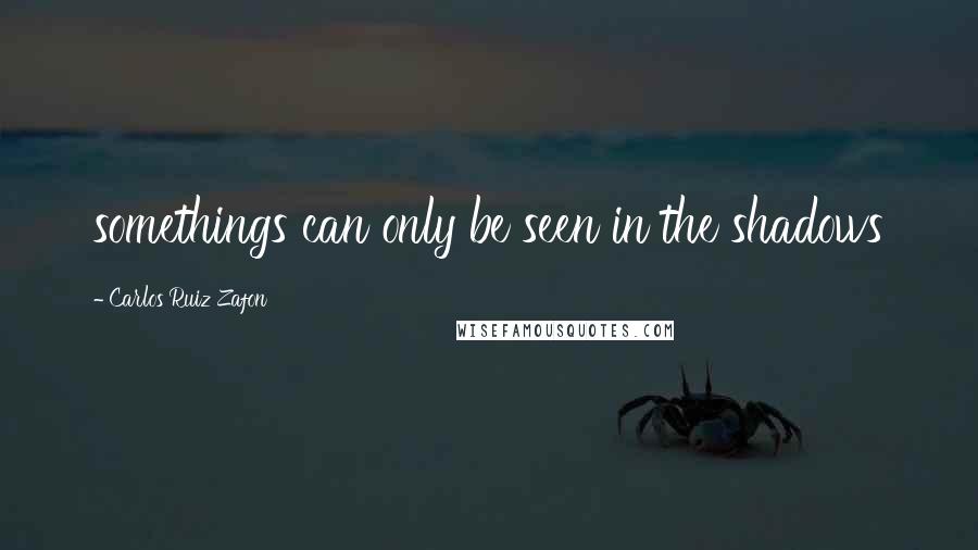 Carlos Ruiz Zafon Quotes: somethings can only be seen in the shadows