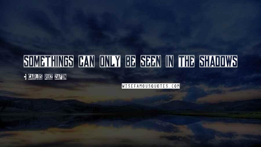 Carlos Ruiz Zafon Quotes: somethings can only be seen in the shadows