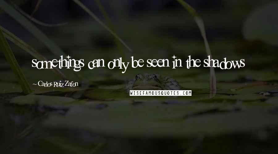 Carlos Ruiz Zafon Quotes: somethings can only be seen in the shadows