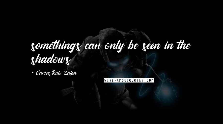 Carlos Ruiz Zafon Quotes: somethings can only be seen in the shadows