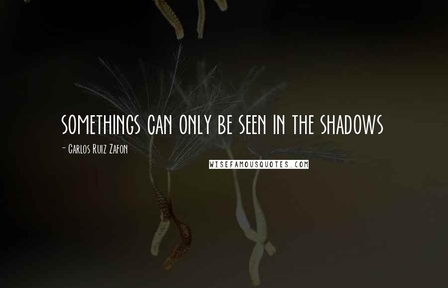 Carlos Ruiz Zafon Quotes: somethings can only be seen in the shadows