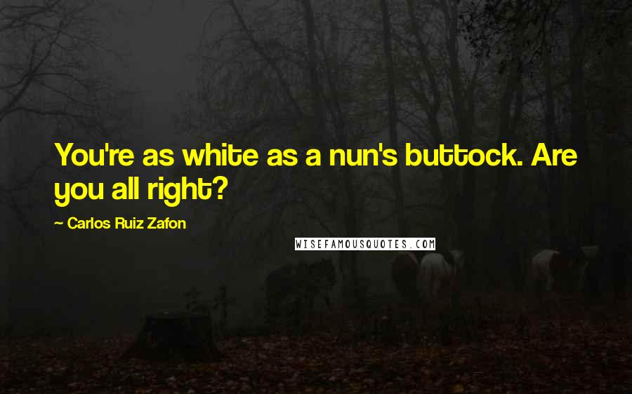 Carlos Ruiz Zafon Quotes: You're as white as a nun's buttock. Are you all right?