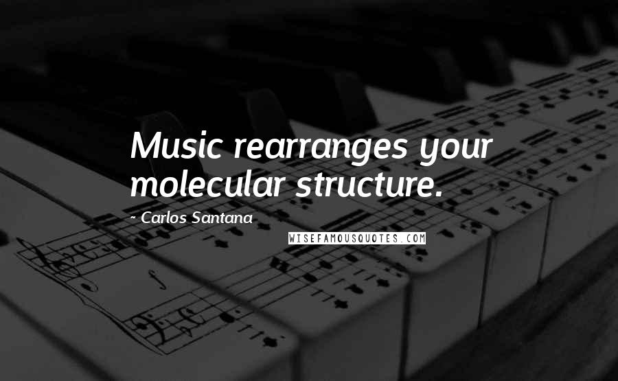 Carlos Santana Quotes: Music rearranges your molecular structure.