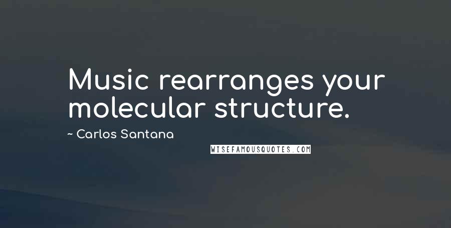 Carlos Santana Quotes: Music rearranges your molecular structure.