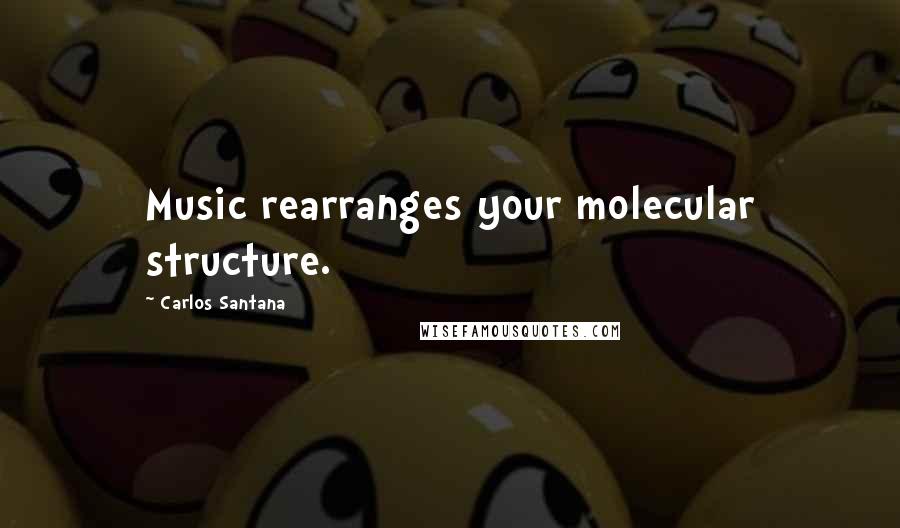 Carlos Santana Quotes: Music rearranges your molecular structure.