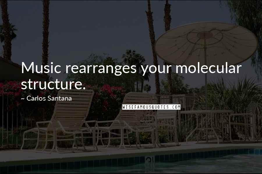 Carlos Santana Quotes: Music rearranges your molecular structure.