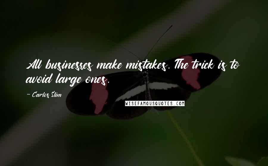 Carlos Slim Quotes: All businesses make mistakes. The trick is to avoid large ones.