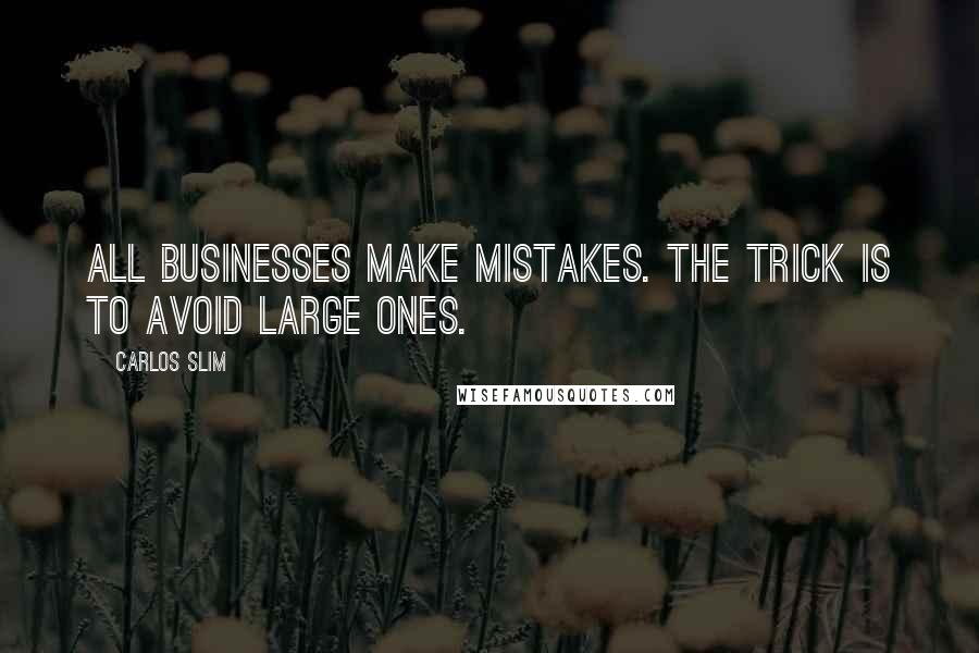 Carlos Slim Quotes: All businesses make mistakes. The trick is to avoid large ones.